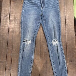 Garage Blue Distressed Skinny Jeans
